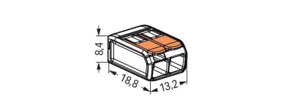 Wago Conector De Empalme Eléctrico De Palanca 2 Polos Caja/50 pzas - Imagen 2
