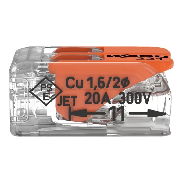Wago Conector De Empalme Eléctrico De Palanca 2 Polos Caja/50 pzas - Imagen 4